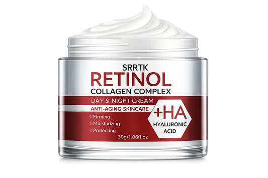 Crema Facial Antiedad Retinol con Colágeno y Ácido Hialurónico — Día y Noche